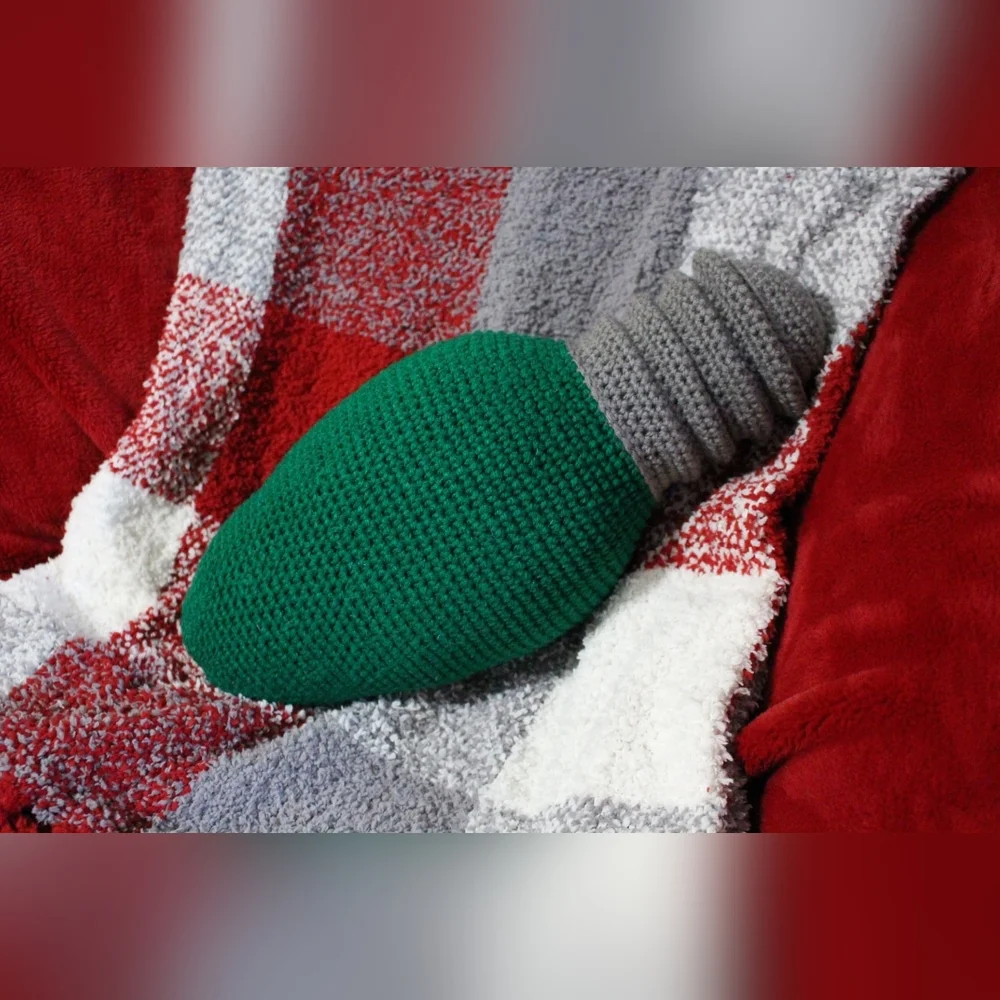 Handmade Holiday Light Pillow- Green